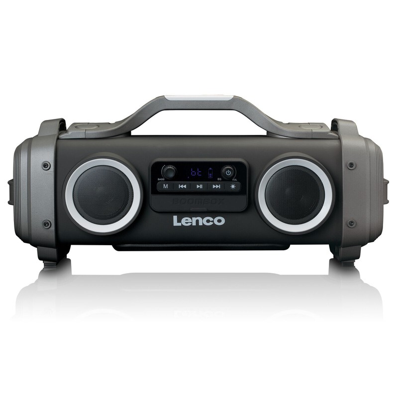 Lenco Spr-200bk Spritzwasserfester Bluetooth-Lautsp Radio Boombox 50 W Lichteffe