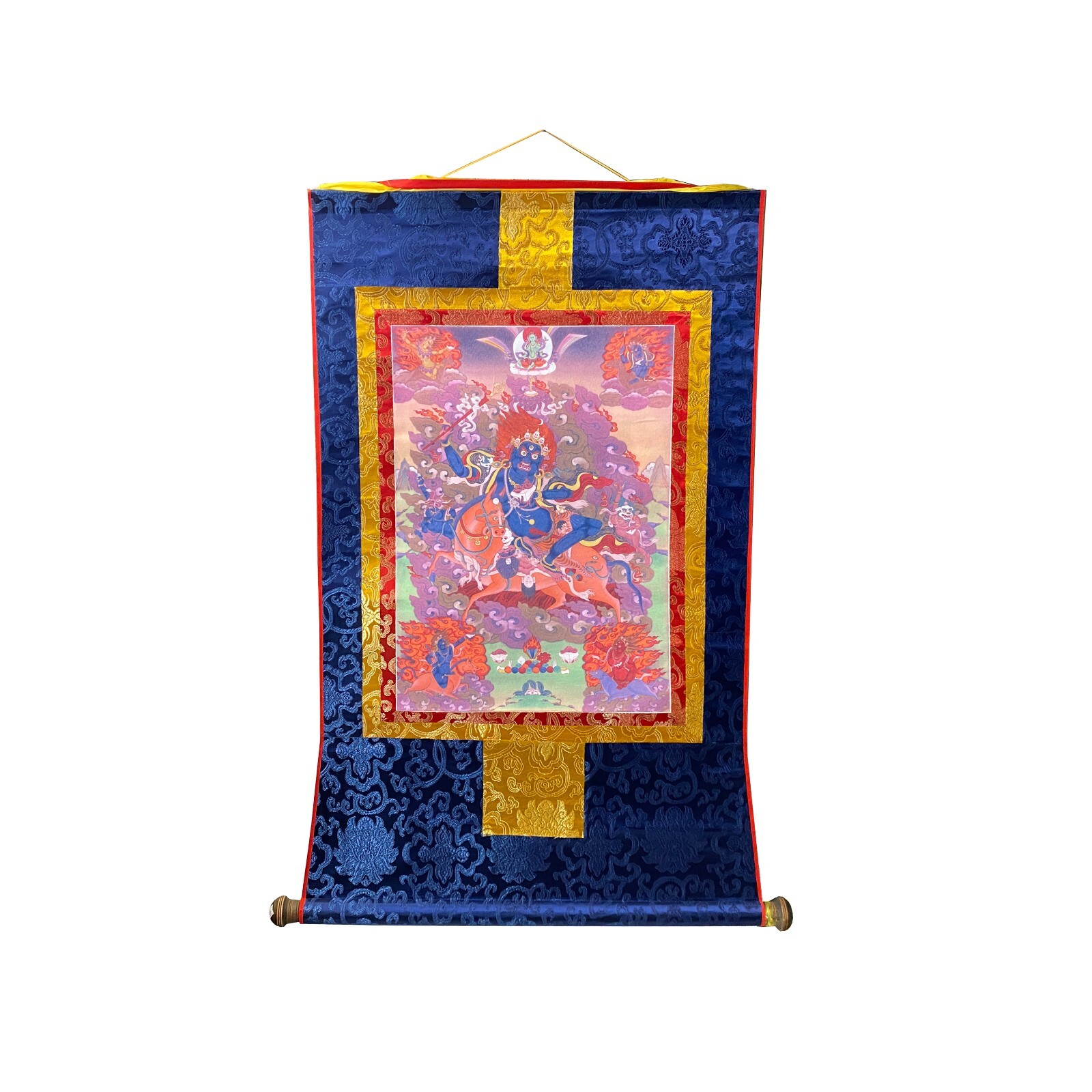 Tibetan Print Fabric Trim Protector Deity Art Wall Scroll Thangka ws2167S Tibetan Print Fabric Trim Protector Deity Art Wall Scroll Thangka ws2167S