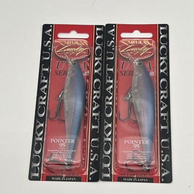LOT OF 2 LUCKY CRAFT POINTER 95 1/2OZ  PT95-GHOST PRO BLUE NEW