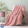 Exclusivo Mezcla Pink Fleece Throw Blanket for Couch and Bed, 50x70 Inches Soft Cozy Jacquard Flannel Blankets, Lightweight Fuzzy Plush Warm Throws for All Seasons