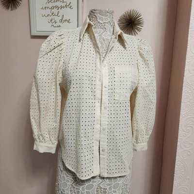LKNW Corey Lynn Calter top blouse Cream XS