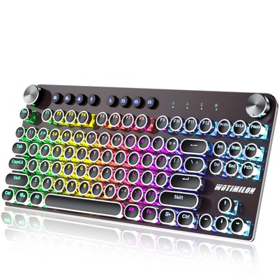 Wireless Typewriter Keyboard Mechanical TKL, 2.4G/BT5.0/Wired WM87 Retro Vint...