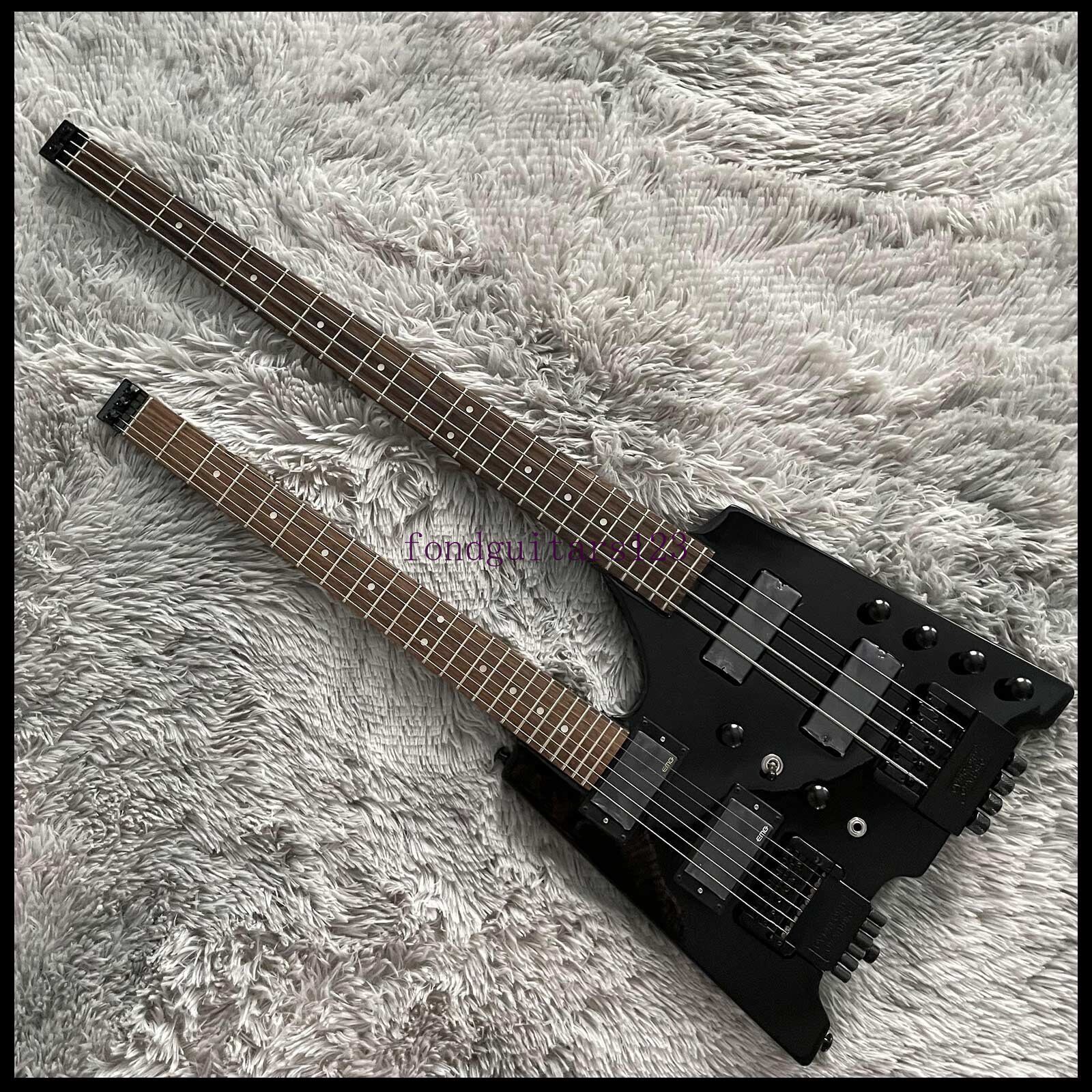 Solid Body Double Neck Headless 6 String Electric Guitar and Solid Body Double Neck Headless 6 String Electric Guitar and
