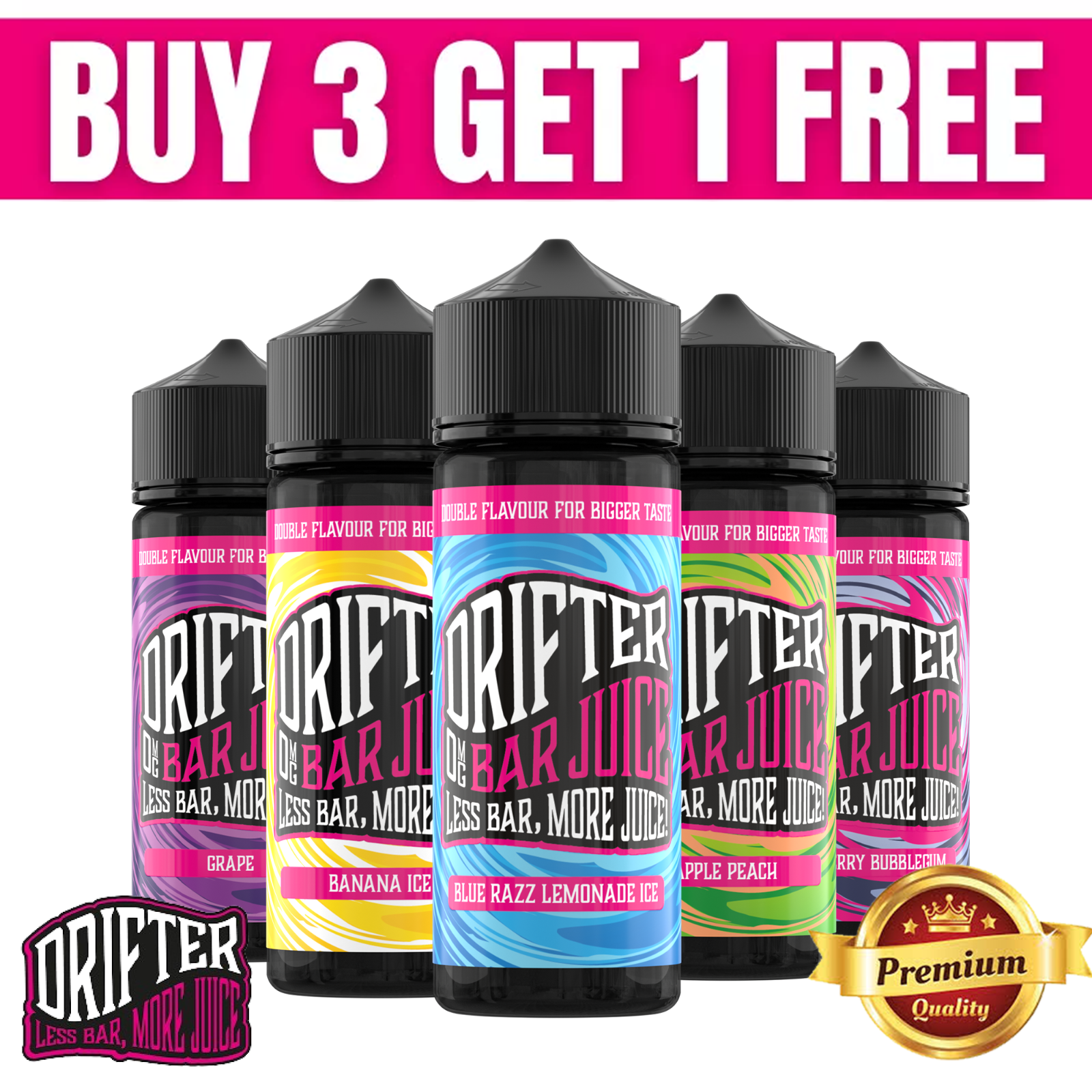 Drifter Bar Juice 100 Shortfill | E-Liquid Vape Juice | 50
