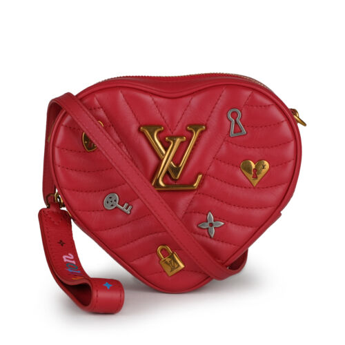 LOUIS VUITTON Calfskin Embellished New Wave Love Lock Heart Bag Rose  Pomettes 1207298