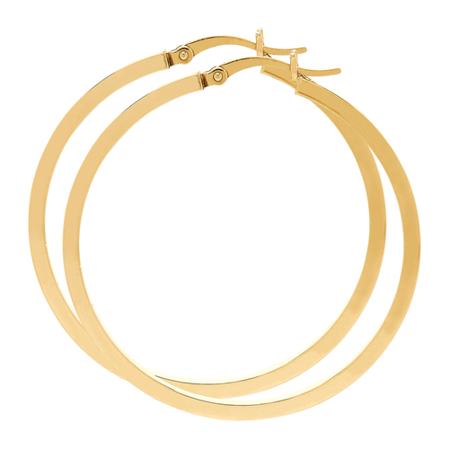 Pre-owned Welry 40mm Square Tube Hoop Earrings In 14k Yellow Gold