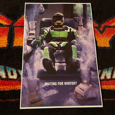    02 ARCTIC CAT Snowmobile WAITING FOR WINTER Poster semi vintage logo