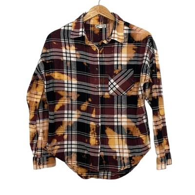 One of a kind custom bleached and distressed Tie-Dye Softest Flannel Shirt Kirra