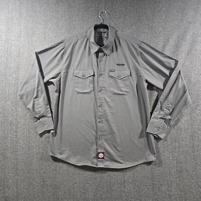 Dixxon Workforce Form and Function Long Sleeve Button Up Shirt Gray XL *Logo