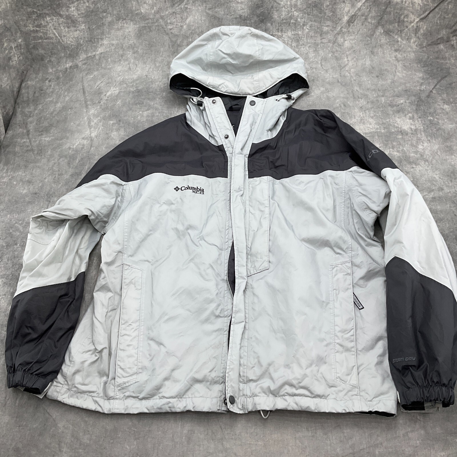 Columbia Jacket Men XLarge Gray XCO Storm Dry Nylon Hoodie Columbia Jacket Men XLarge Gray XCO Storm Dry Nylon Hoodie