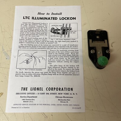 Lionel LTC Lighted Lockon - Never forget to turn transformer off!!