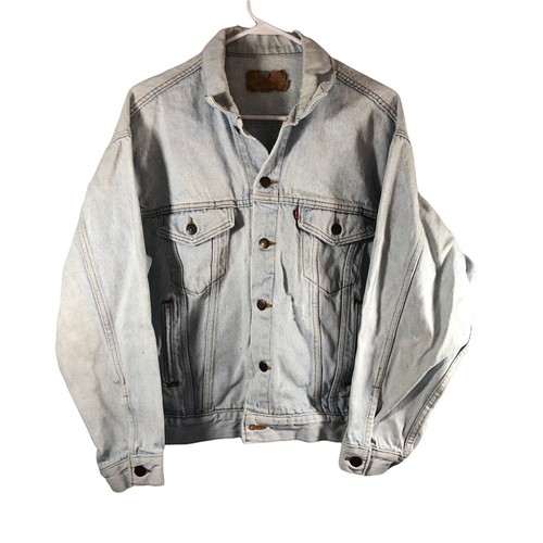 VTG 90s LEVI'S Denim Jacket Red Tab Distressed | eBay