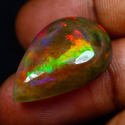 28.19 CT AIGS Certified Terrific Unique Colourless Rainbow Opal Cabochon Gem!