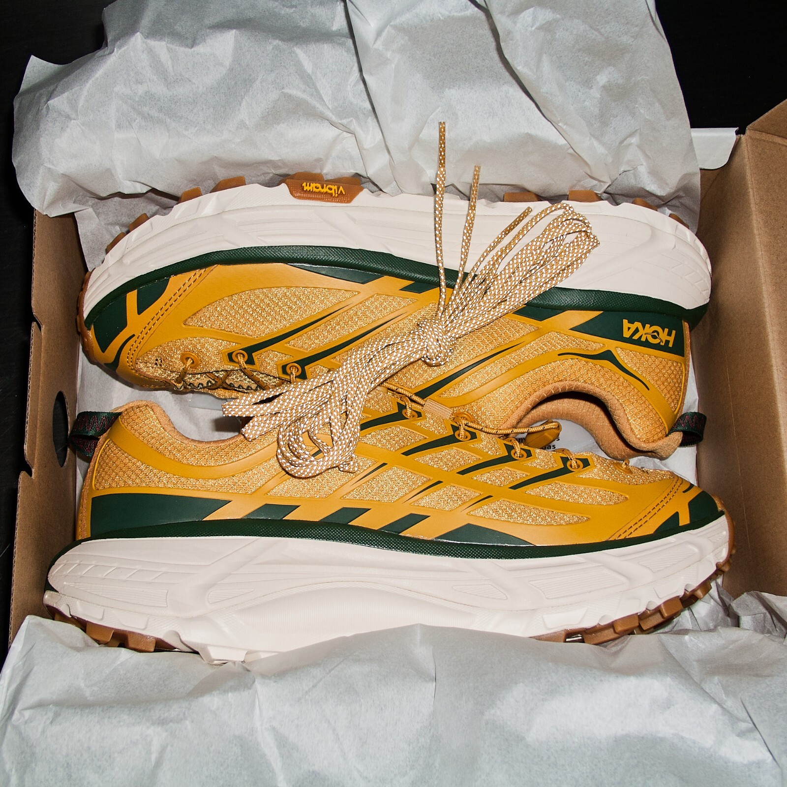 Pre-owned Hoka One One U Mafate Three2 - Golden Yellow / Eggnog, Men's 10 / Women's 11