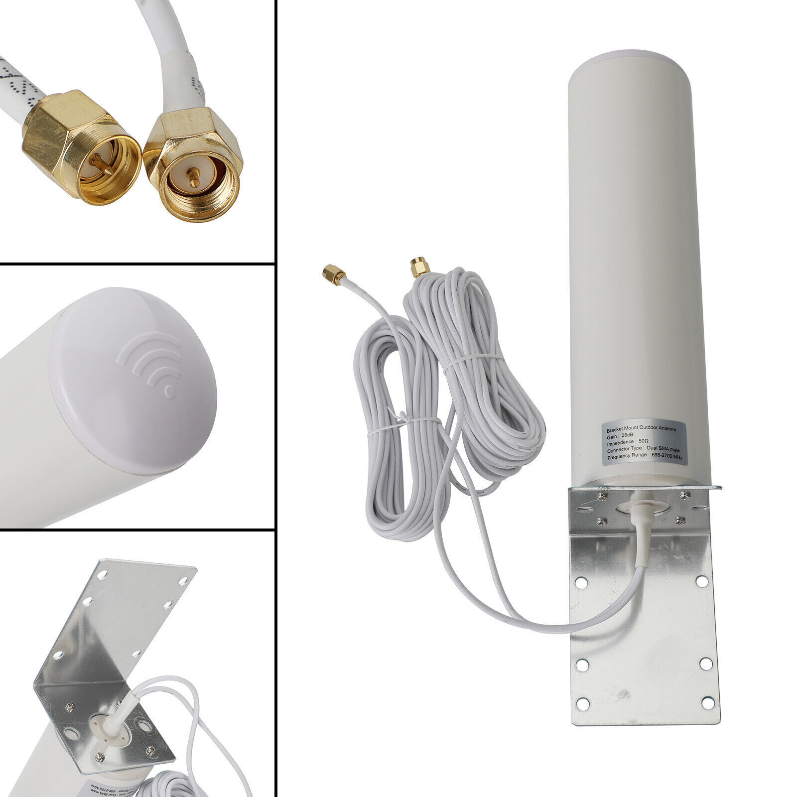 High Gain External 3G\4G LTE Antenna For MOFI 4500 Cellular SMA / TS-9 Connector