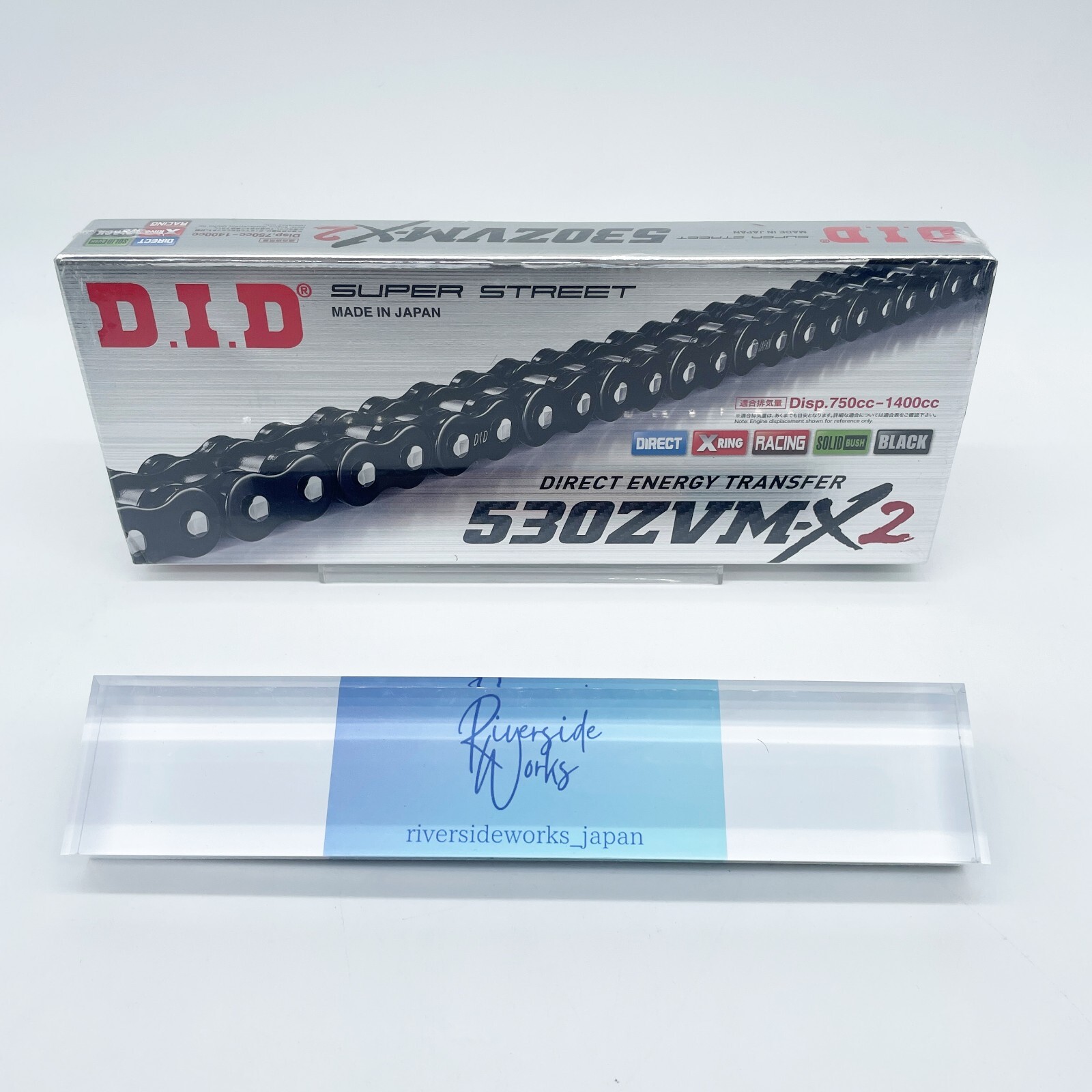 Made in USA zima ネオン菅 serial number DID 530ZVM-X2 X-Ring Chain 530 ZVM-X2 114 Links Black ZJ