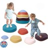 LoomLark Balance Stepping Stones for Kids 5pcs Non-Slip River Stones Obstacle Course Play Indoor and Outdoor Coordination Game Sensory Toys Toddler Ages 3 4 5 6 7 8+ (Vintage)
