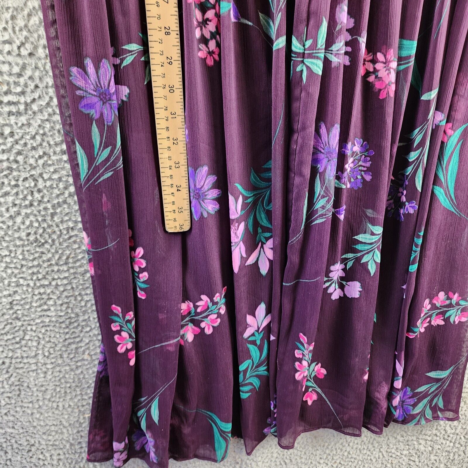 Calvin Klein Plus Size Floral Wrap Dress Women's 20W Eggplant Multi Back Zip - Picture 8 of 12