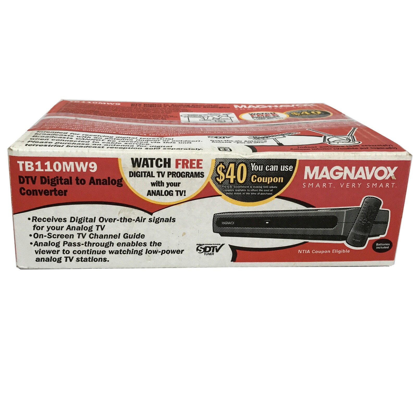 Magnavox TB110MW9A DTV Digital To Analog Converter Box w/Remote New