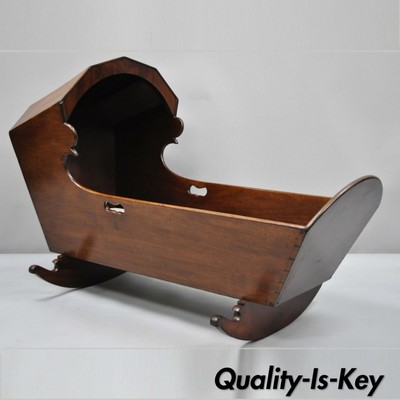 antique wooden doll cradle