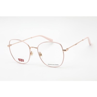 Levi's Women's Eyeglasses Clear Demo Lens Pink/Gold Square Shape LV 5023 035J 00