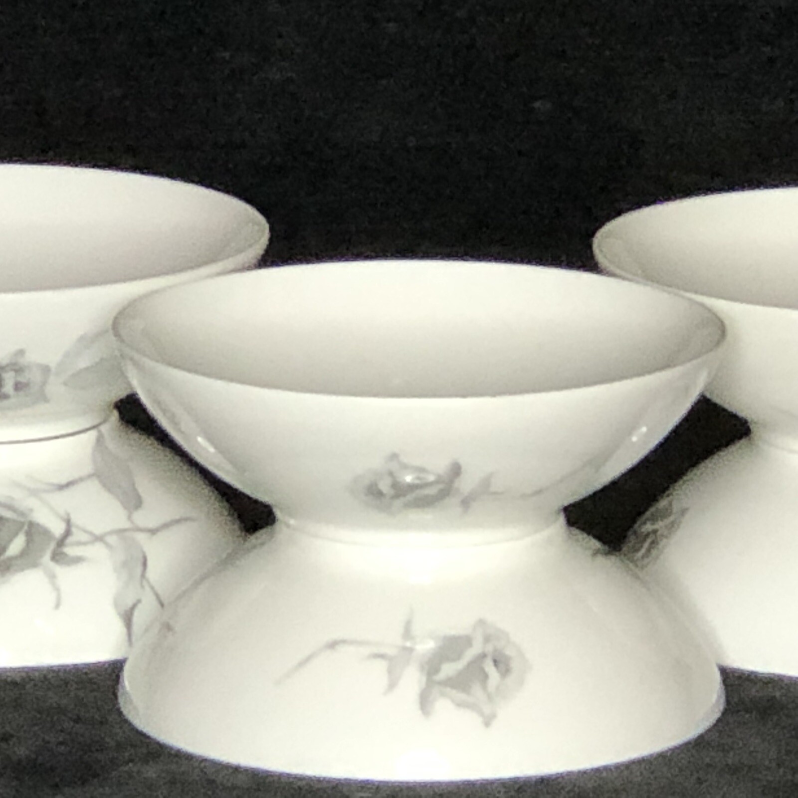 Lot of 6 Dessert Sauce Bowls Continental China Jet Rose Raymond Loewy