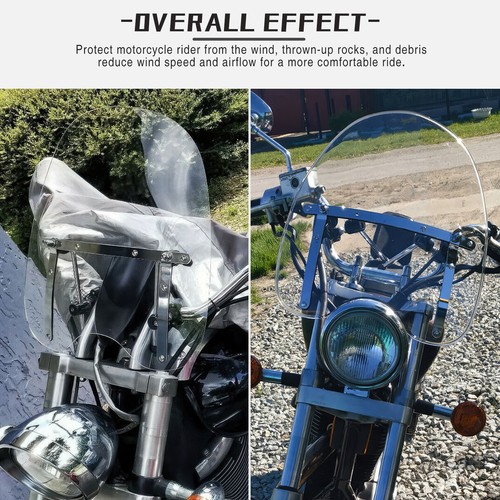 For Harley Heritage Softail Electra Glide Motorcycle Clear Windshield 19"x17" US