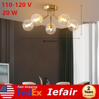 Modern Luxury Chandelier Globe Glass Shade Ceiling Pendant Lamp Bedroom Lighting