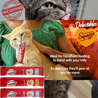 Hartz Delectables Squeeze Up Interactive Lick Wet Cat Treats Variety Pack 24 Ct