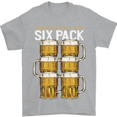 Check Out My Beer Six Pack Funny Alcohol Mens T-Shirt 100% Cotton