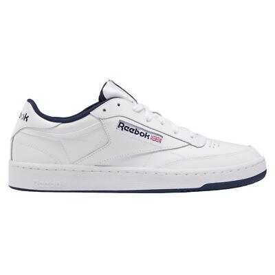 REEBOK MEN'S CLUB C 85 TRAINERS SHOES SNEAKERS WHITE NAVY RETRO 80S NEW BNWT OG