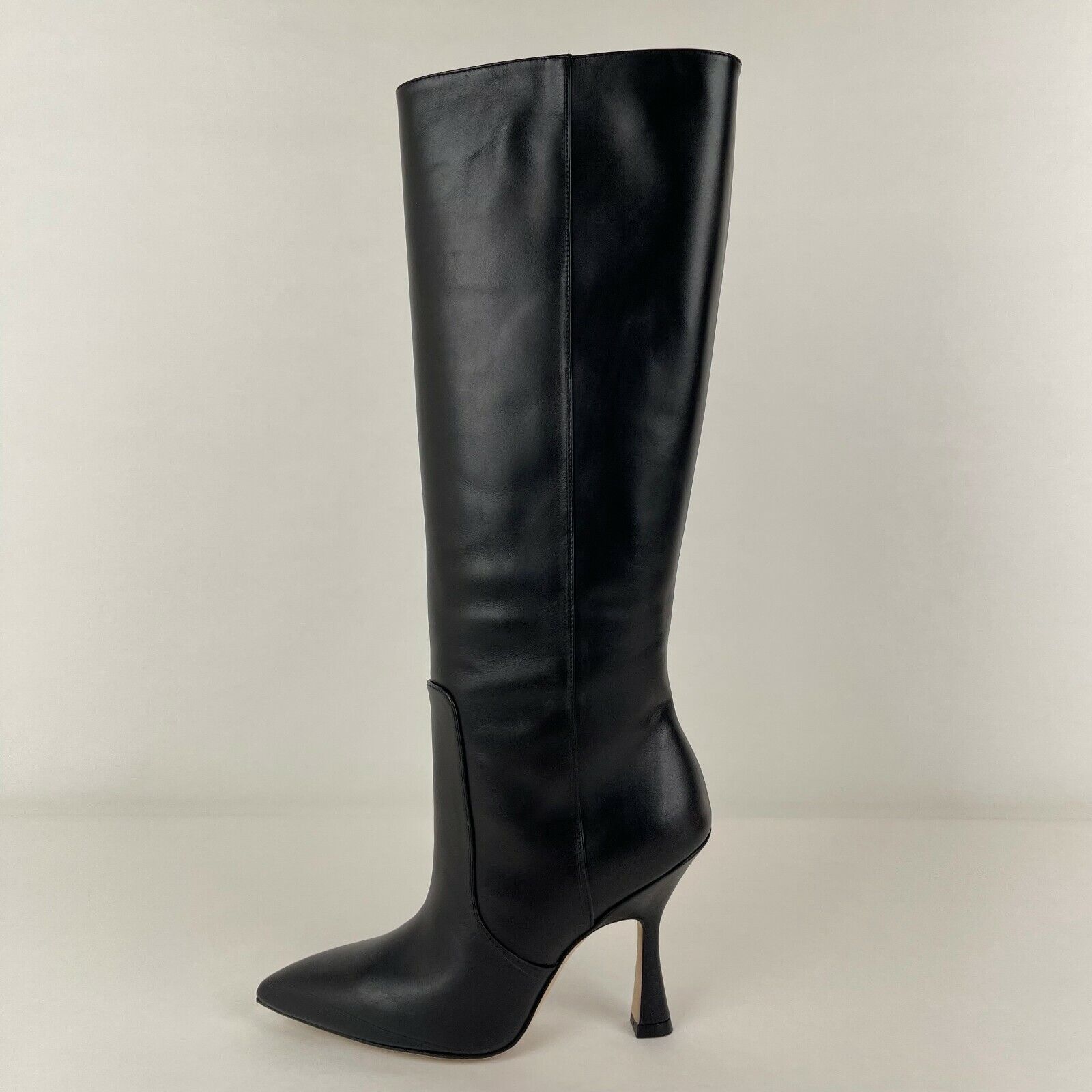 Pre-owned Stuart Weitzman $795  Parton Black Leather Knee High Heel Boots Eu 36.5 / Us 6 B