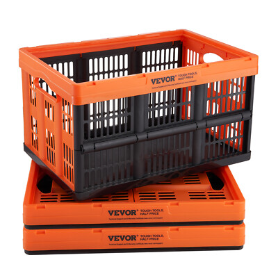 VEVOR Collapsible Storage Baskets Folding Plastic Stackable  45/65L 3-Pack