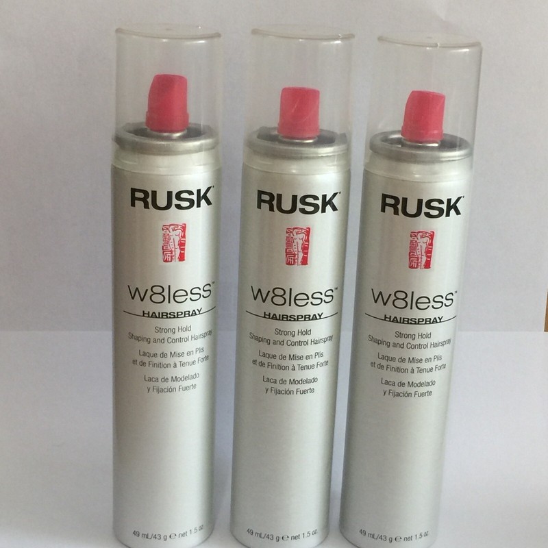 4 Rusk  W8less Strong Hold Shaping and Control Hairspray 1.5 oz  Travel  4 pack