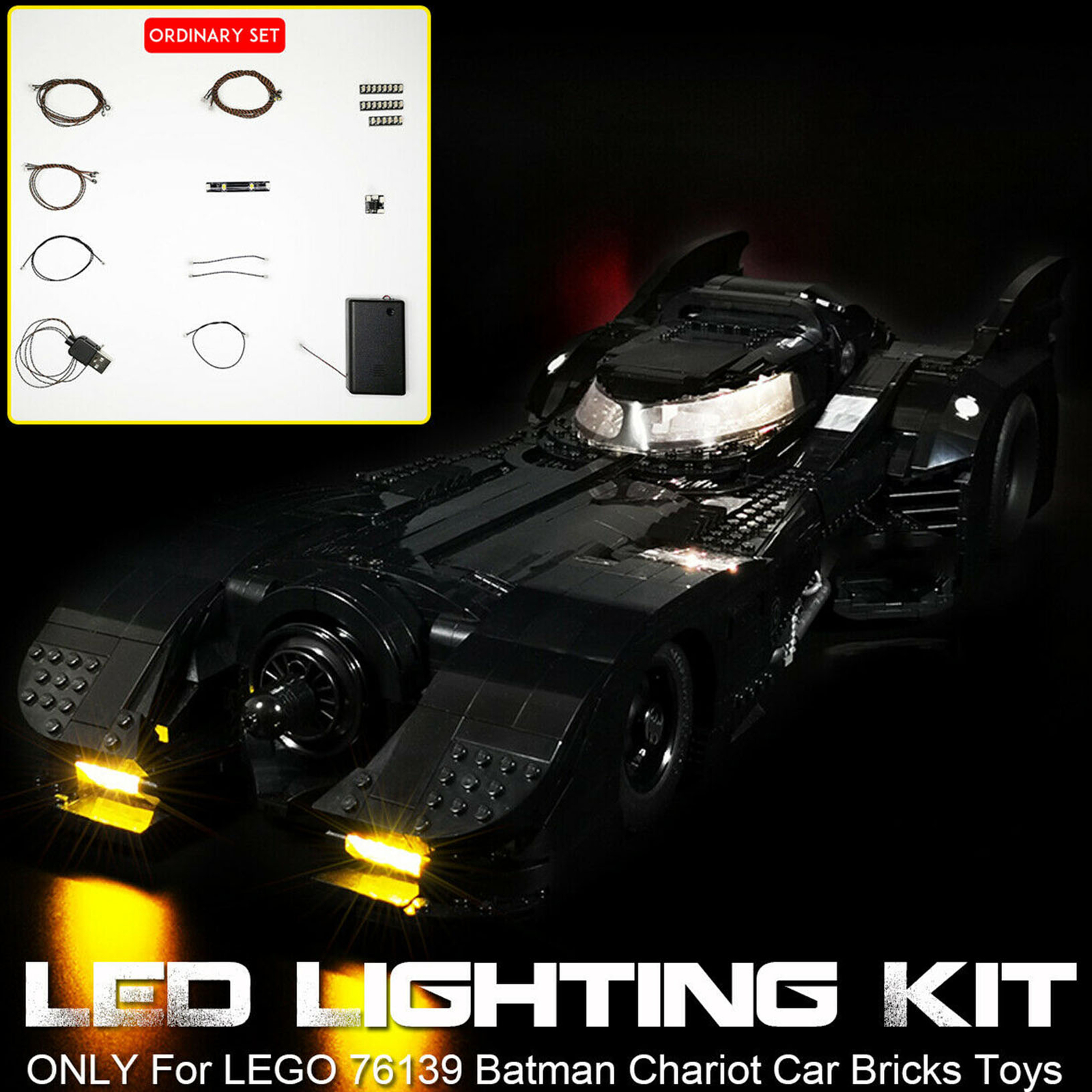 Led Light Kit For 76139 Superheroes 1989 Batmobile Remote Control Set US