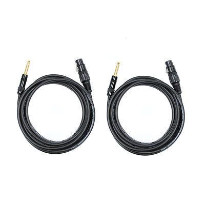 Audio2000's C07012P2 12 Ft 1/4'' TS to XLR Female Microphone Cable (2 Pack)