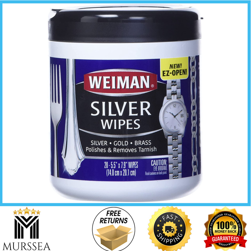 Weiman Jewelry Polish Cleaner, Tarnish Remover Wipes For silver & Gold 20 Count
