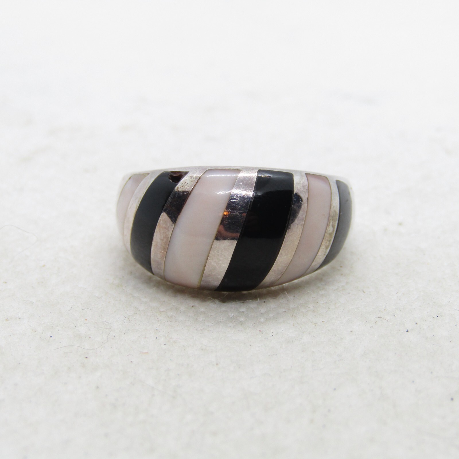 ケンさん専用　Silver Curve Ring 11号 VINTAGE 1974 CABOCHON STONE SILVER TONE RING, PAT NO 3802945