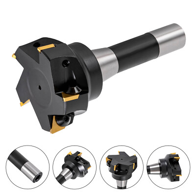 Indexable End Mill, R8 Shank, 3''Cutting Depth, 90 Degree, Milling Lathe Lathing