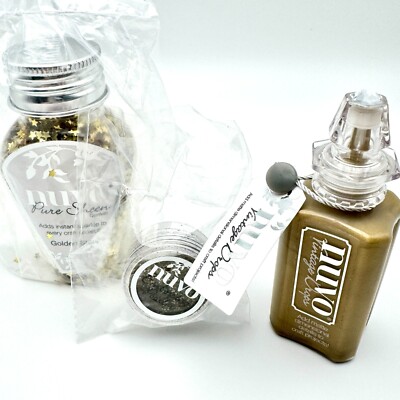 Nuvo Vintage Drops & Pure Sheen Craft Set Gilded Gold & Golden Egg Mixed Media