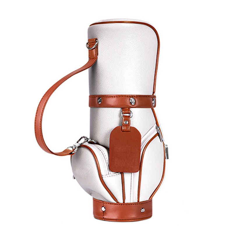 Golf Caddie Caddy Bag Women PU Leather Golf Ball Carrier Golf Tee Bag Pouch