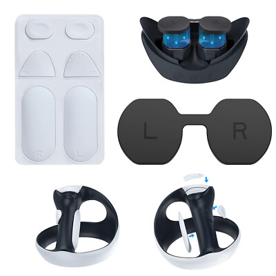 Handle Grip Silicone Pad Kit Fit for PS VR2 Accessories w/ Lens Protective Cover