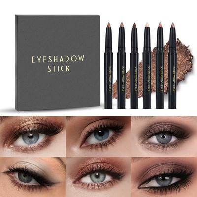 6PCS Eyeliner Pencil Pack Easy To Color Eye Shadow Stick Pearl Light Fine Flash