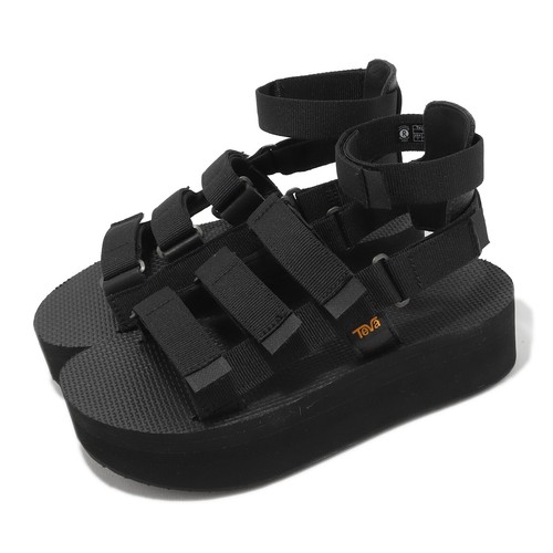 Teva W Flatform Mevia Черные женские повседневные сандалии с ремешком на платформе 1116810-BLK