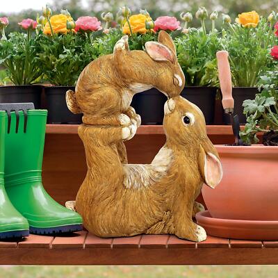 Design Toscano Balancing Bunny Love Garden Rabbit Statue