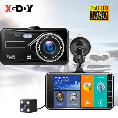XGODY 1080P Dual Lens Car DVR Dash Cam Video Recorder G-Sensor Front Rear Camera