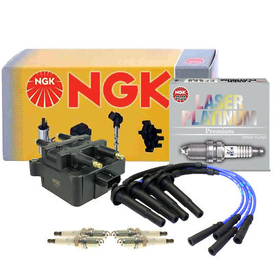 NGK DIS Ignition Coil Wires & 4 Laser Platinum Spark Plugs Kit For Subaru H4