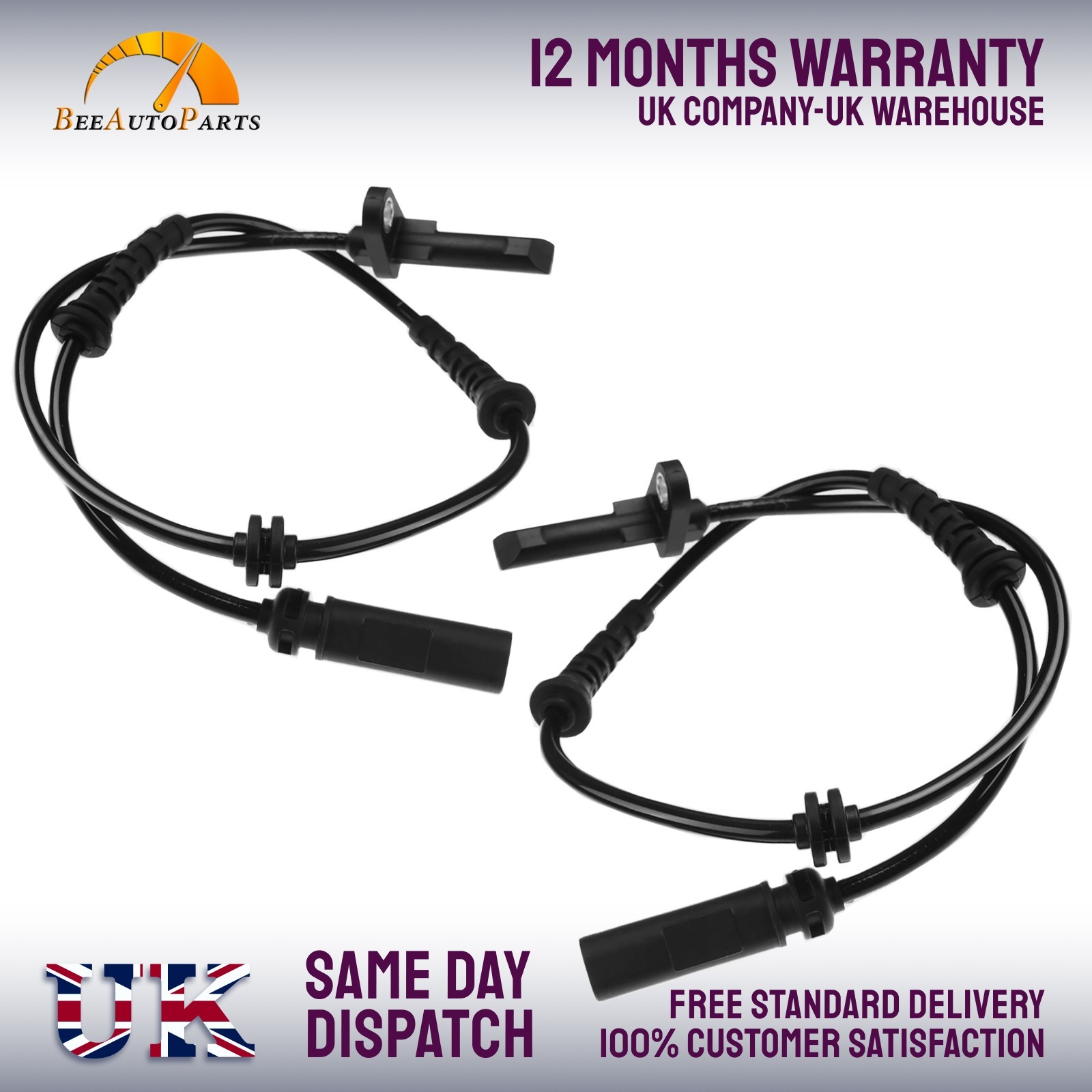 2X Rear ABS Wheel Speed Sensor for BMW 520 523 535 M5 F10 640 650 M6 F06 F12 F13