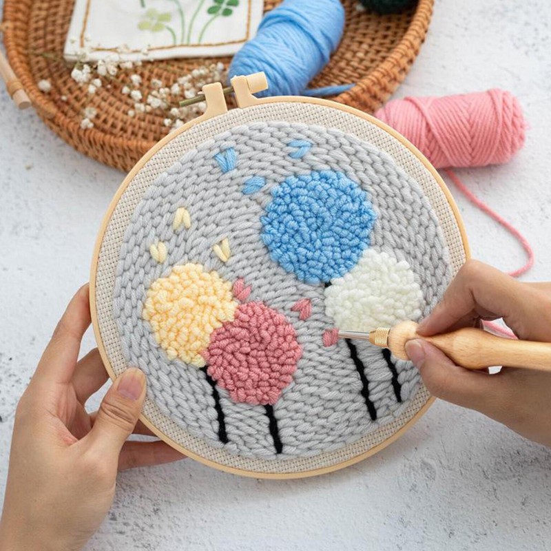 Embroidery Punch Needle Set Sewing Household Poke Embroidery Punch Needle Kit