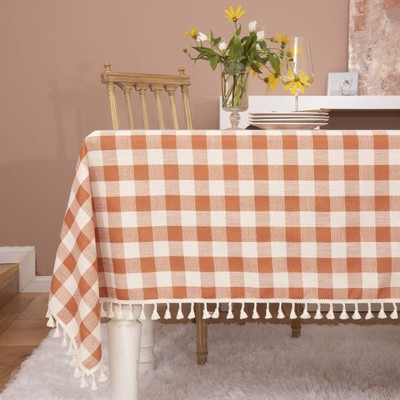 Midsummer Breeze Rustic Gingham Tablecloth Cotton Buffalo Plai...
